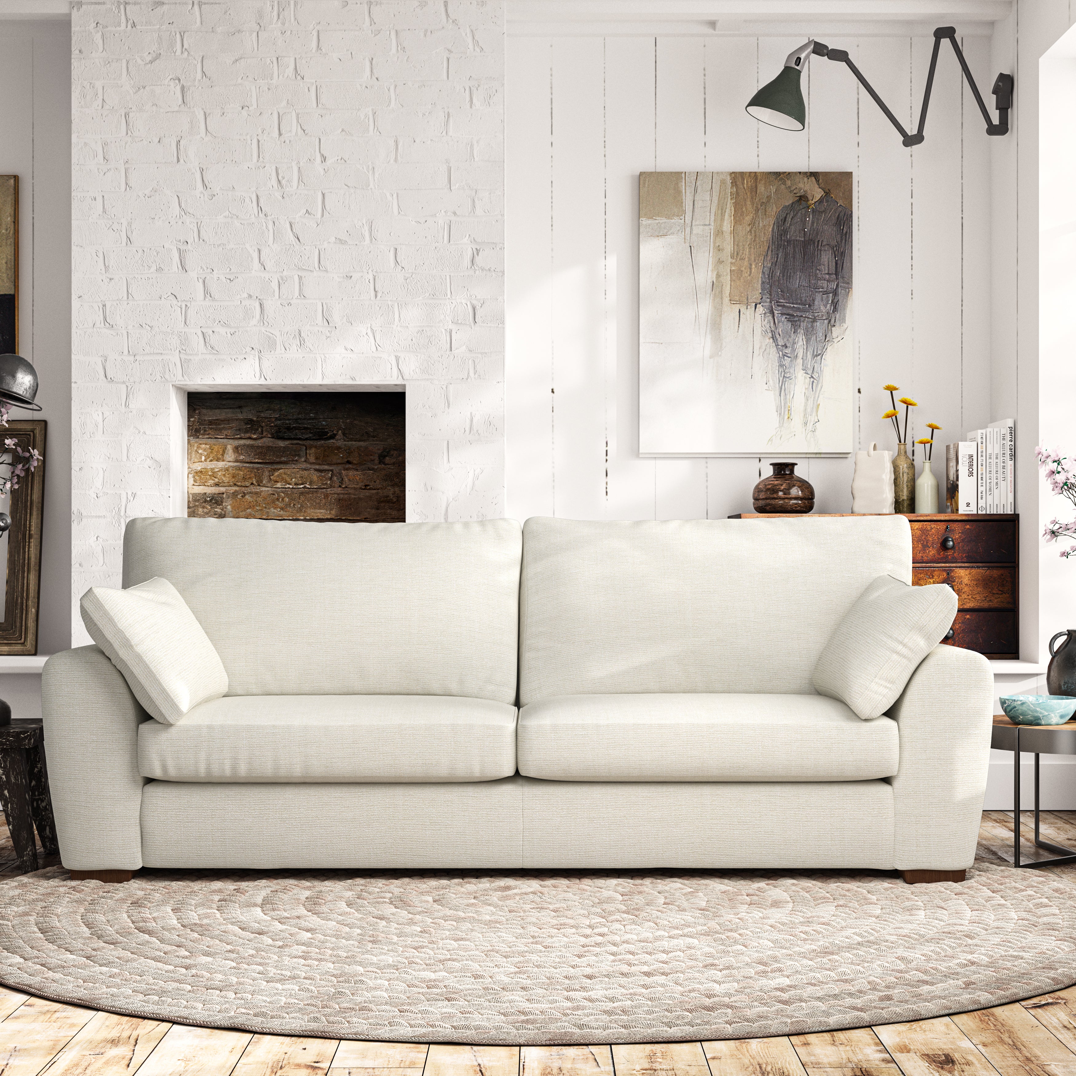 Madison 4 Seater Sofa Chunky Tonal Weave Ivory