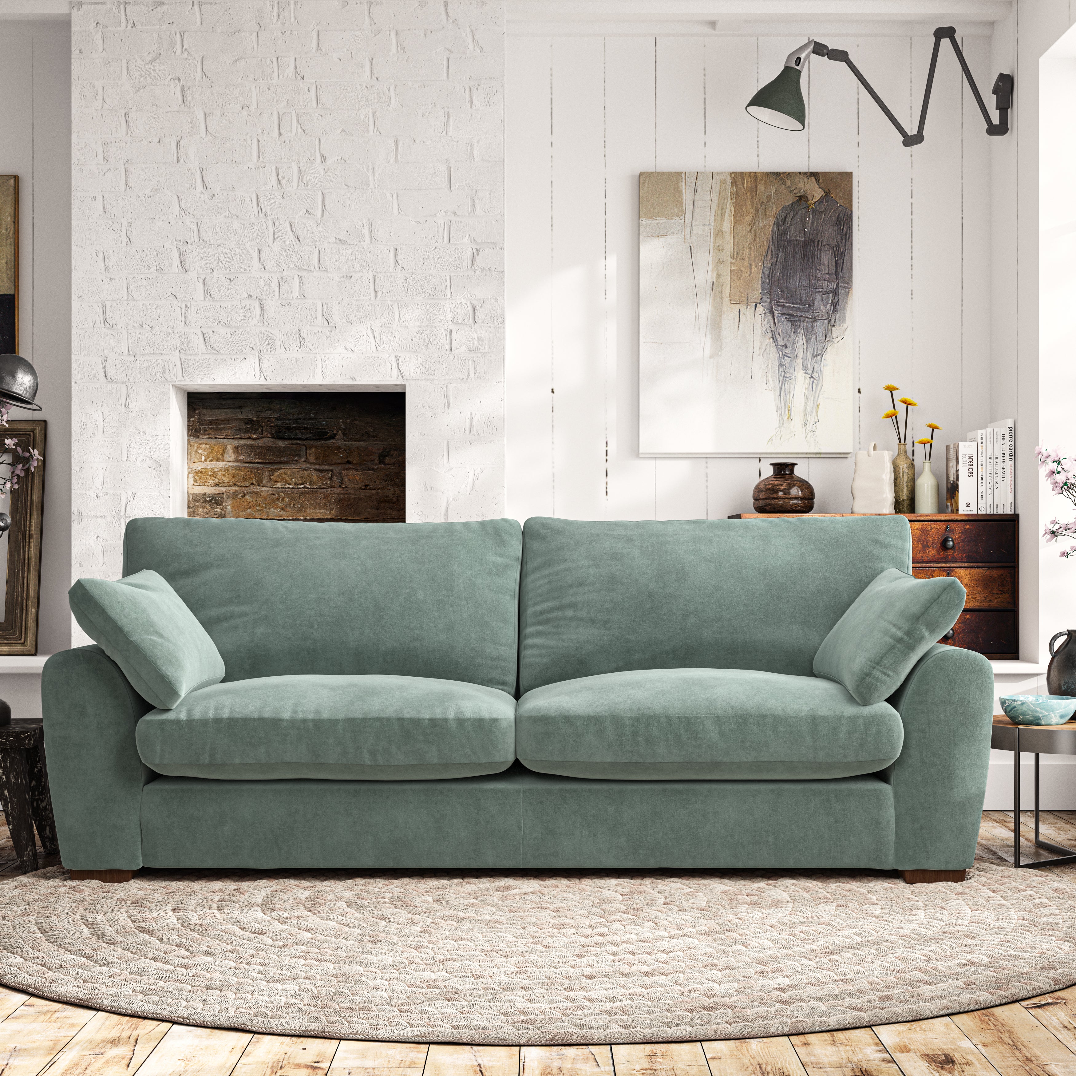 Madison 4 Seater Sofa Luxury Velvet Lilypad