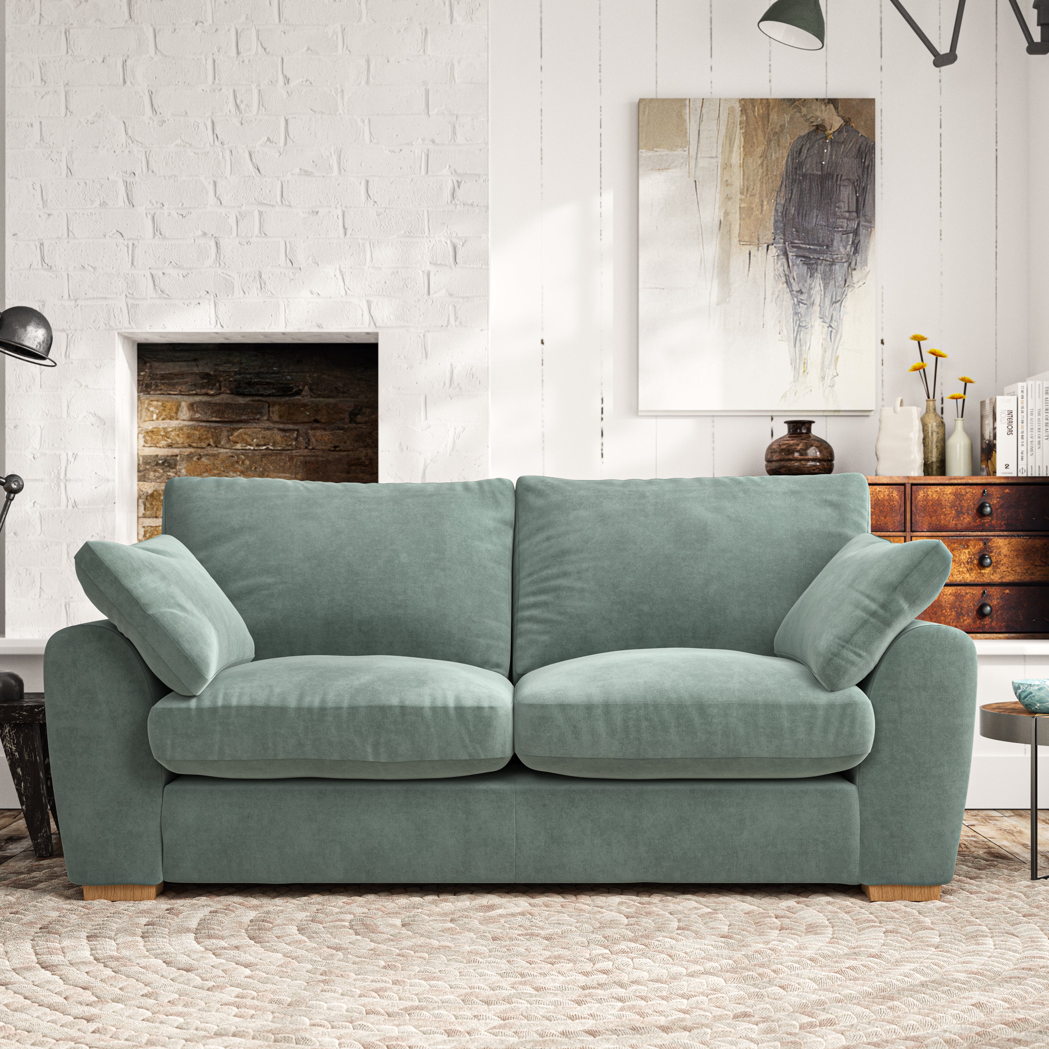 Madison 3 Seater Sofa Luxury Velvet Lilypad