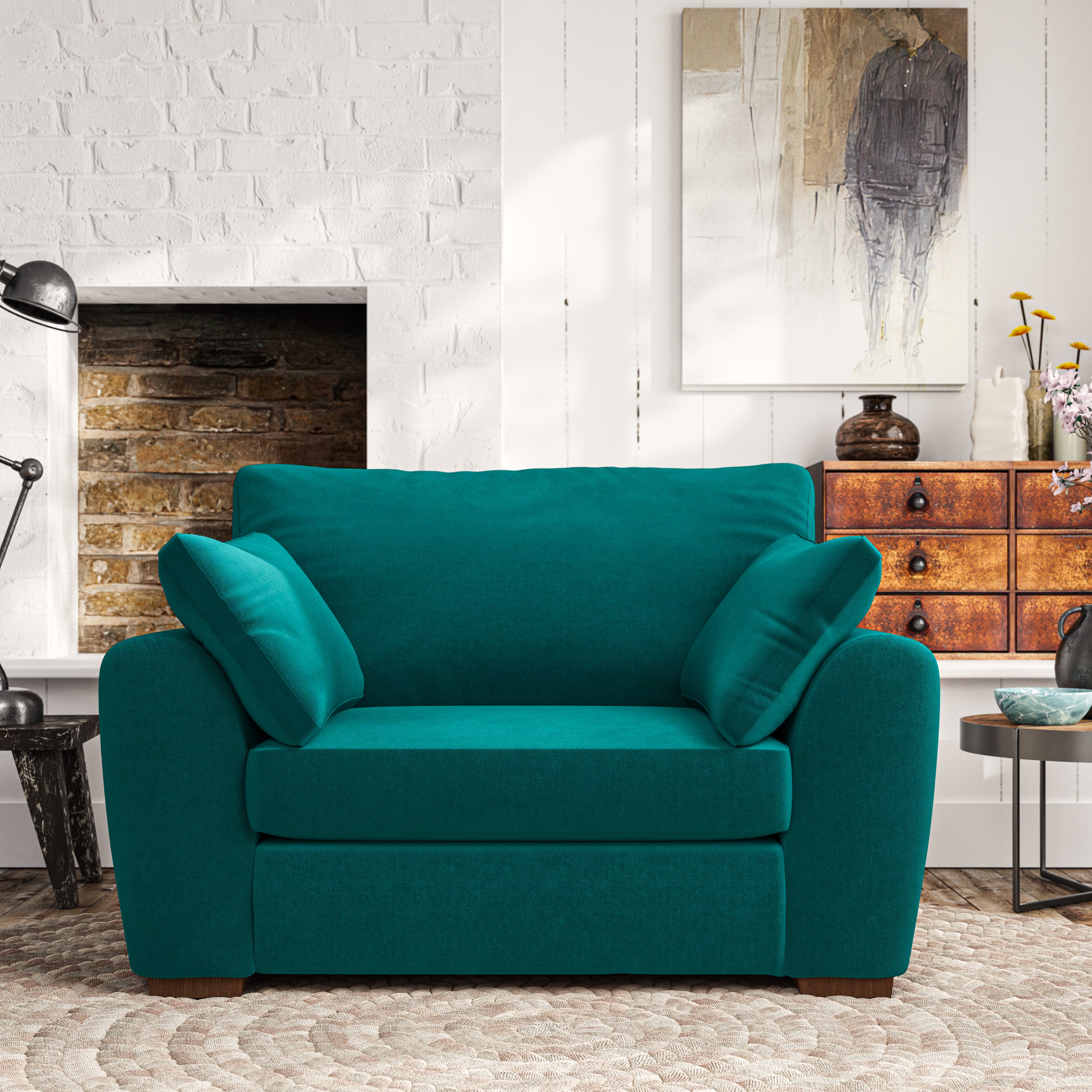 Madison Snuggle Chair House Velvet Peacock