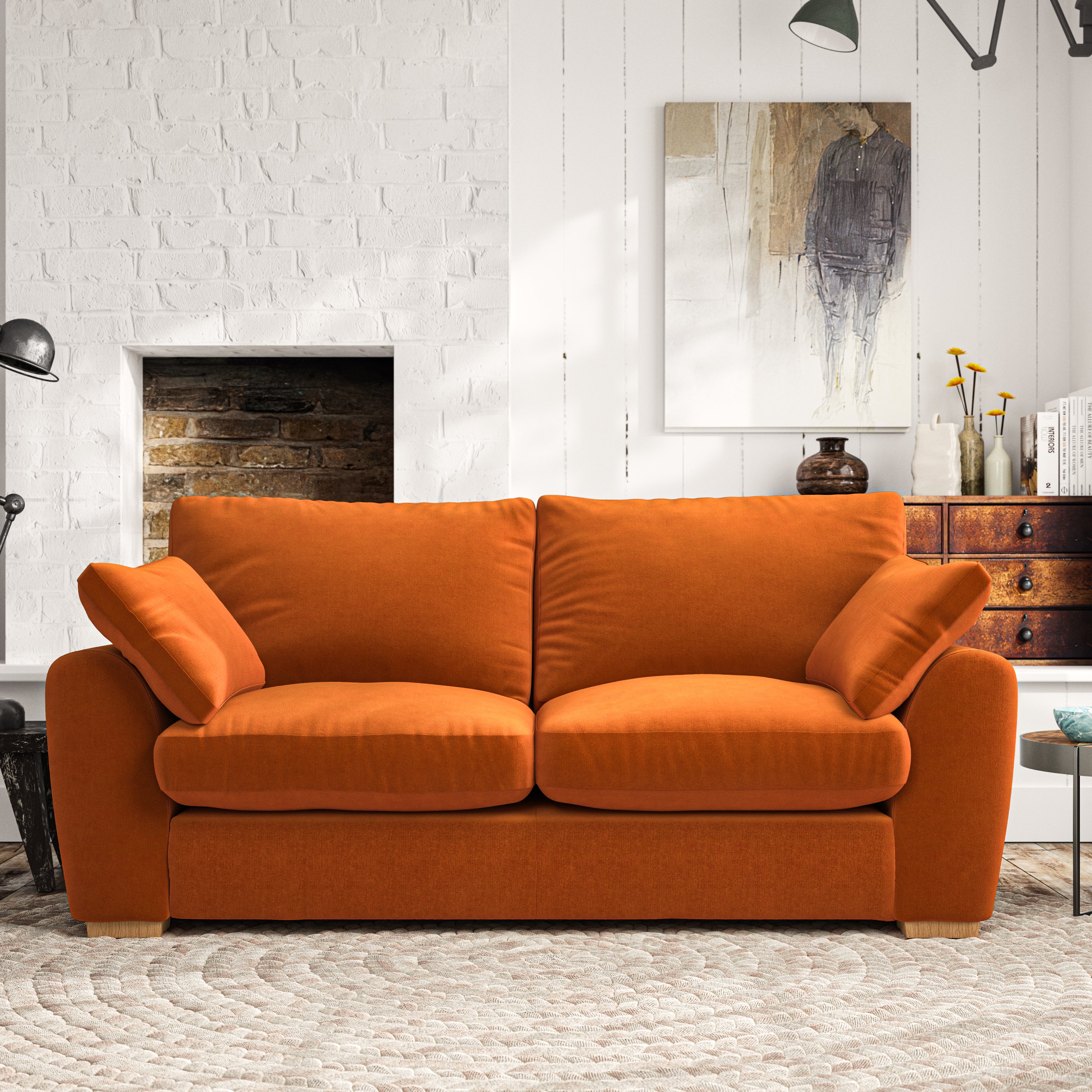 Madison 3 Seater Sofa House Velvet Ginger