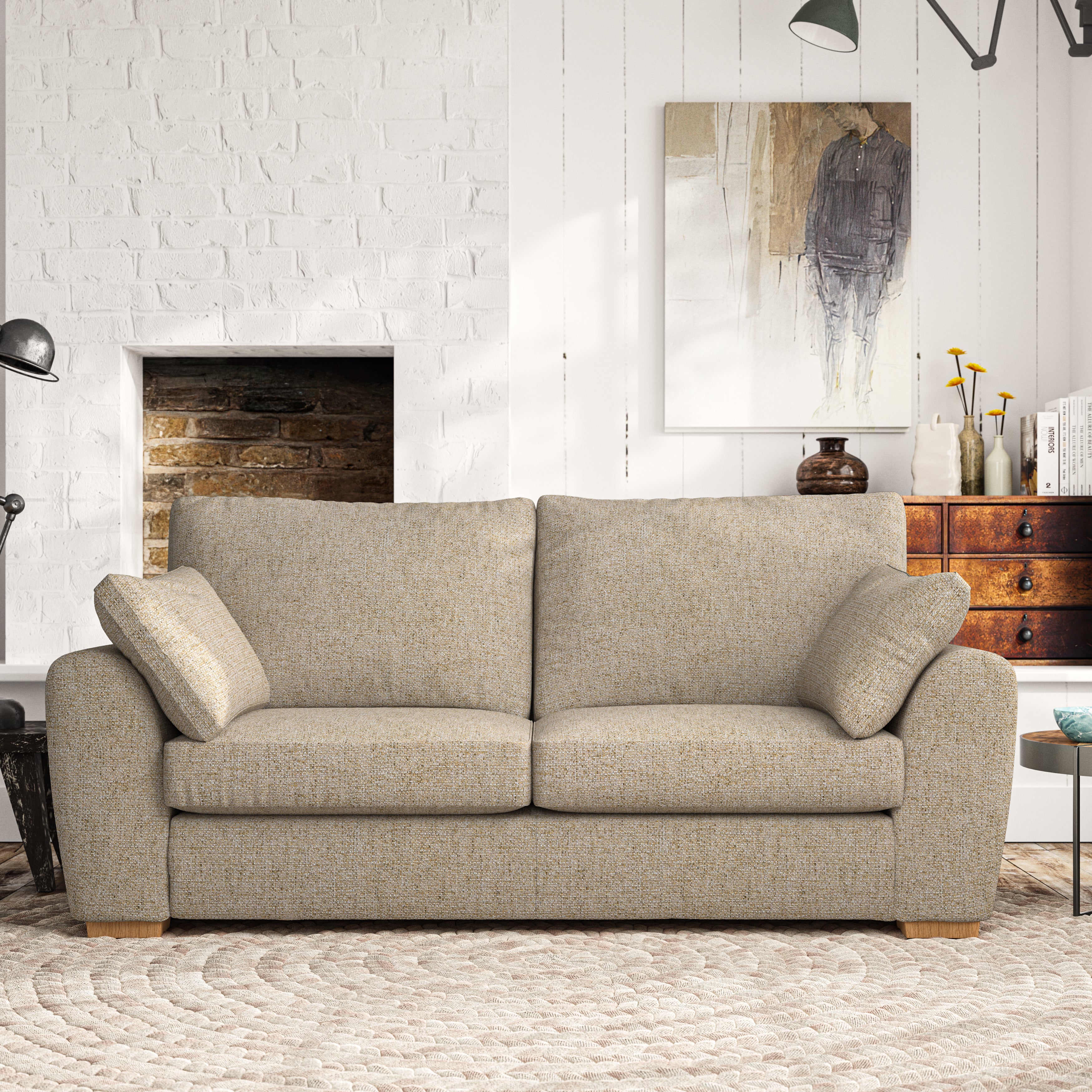 Madison 3 Seater Sofa Chunky Weave Honey