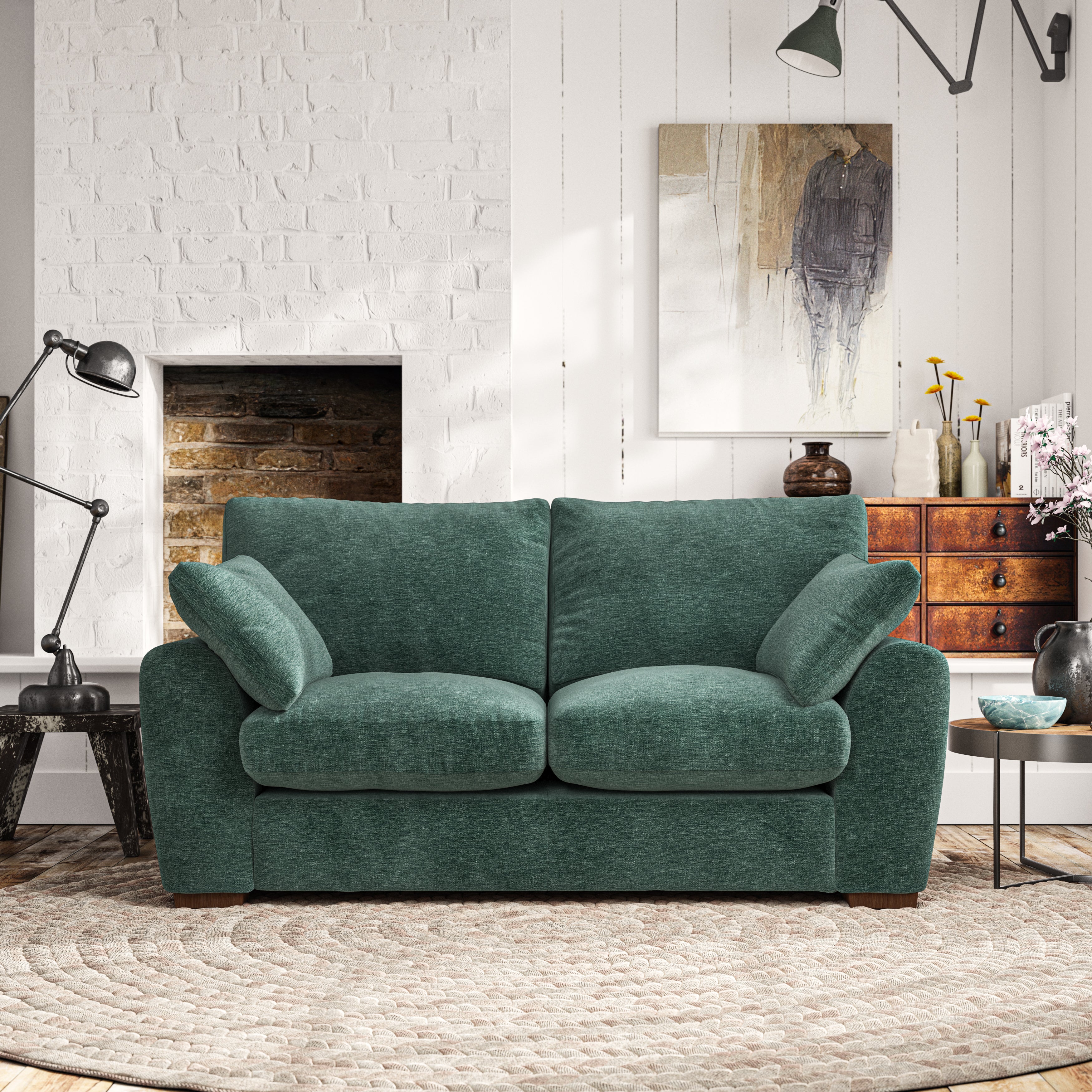 Madison Large 2 Seater Sofa Luxury Chenille Pacific