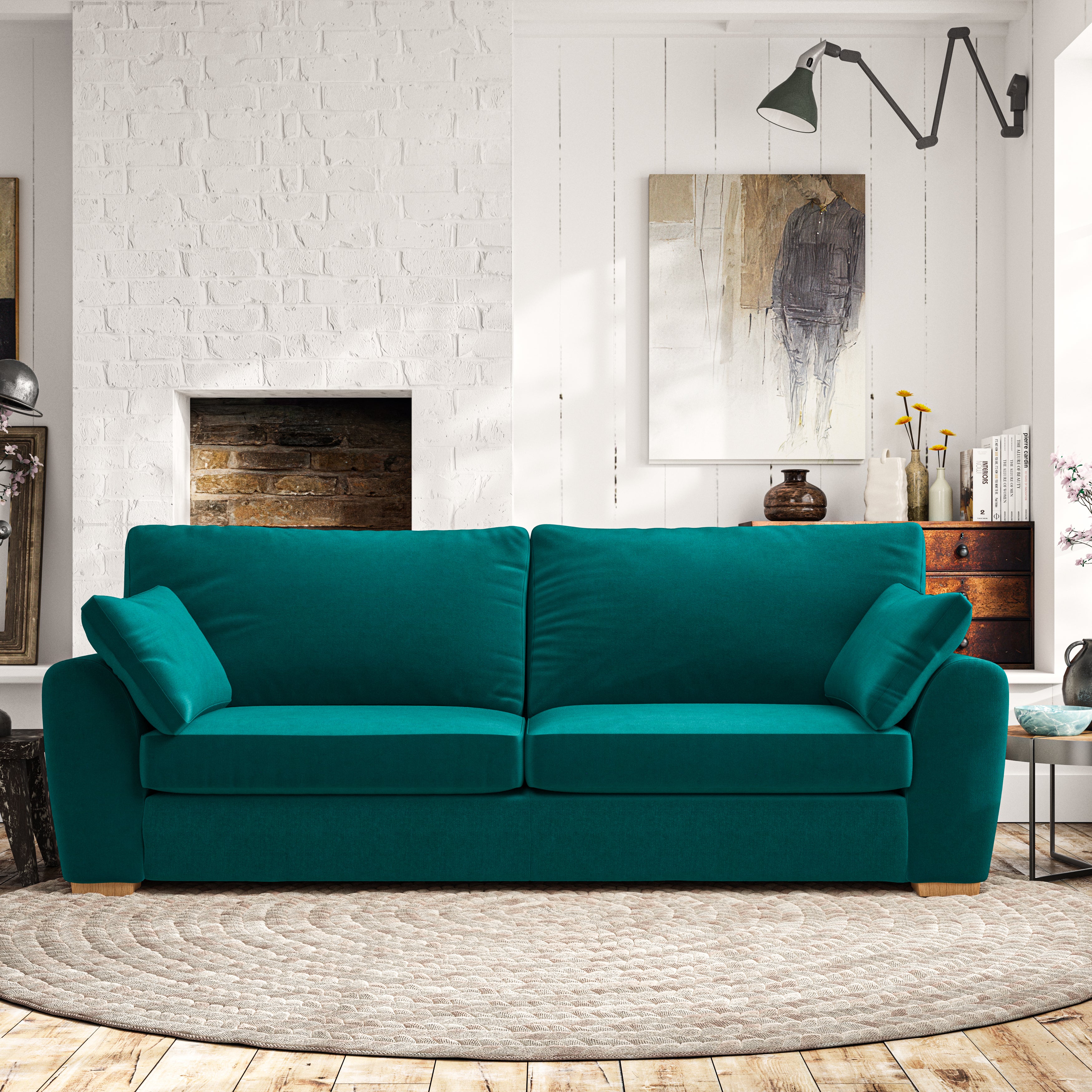 Madison 4 Seater Sofa House Velvet Peacock