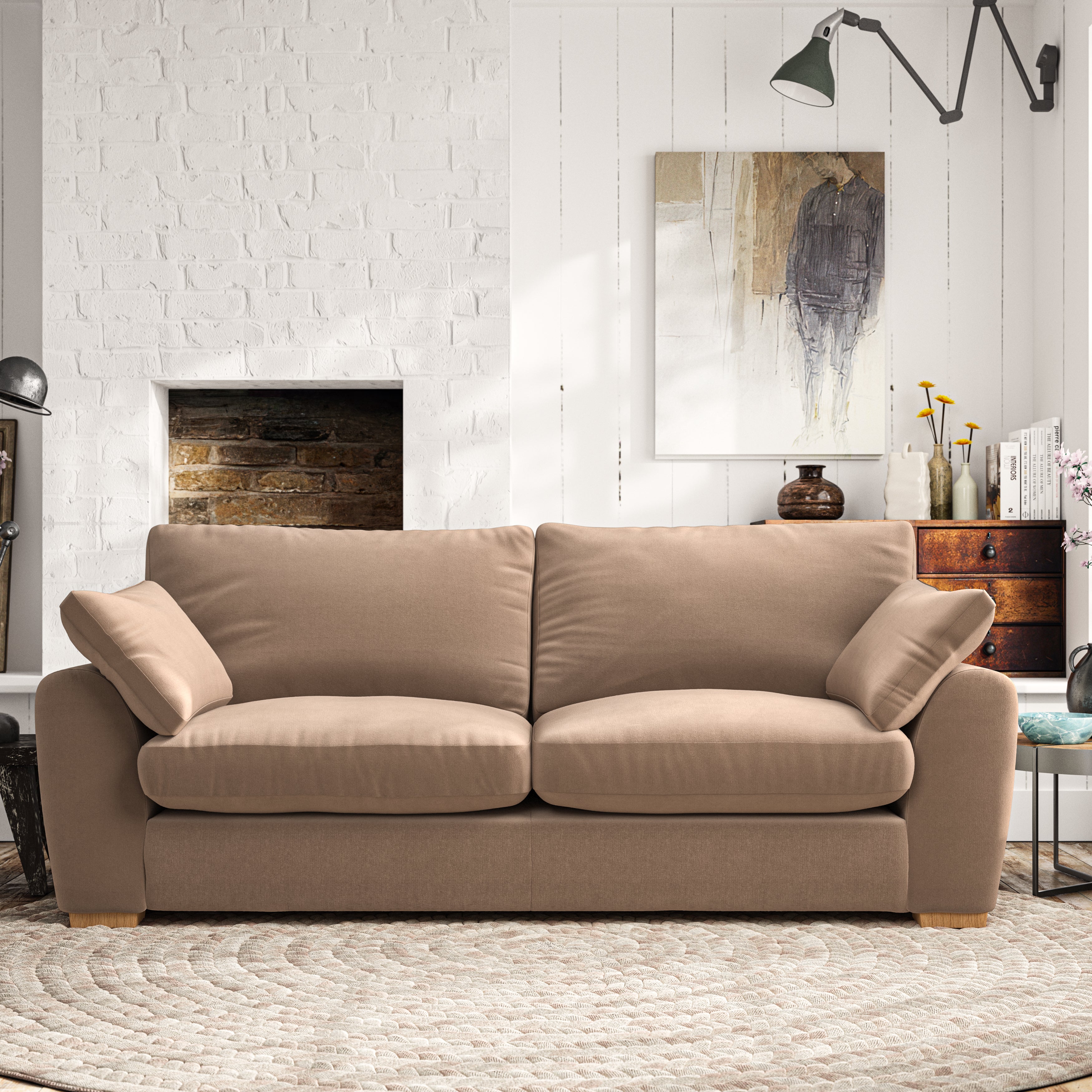 Madison Large 3 Seater Sofa House Velvet Taupe