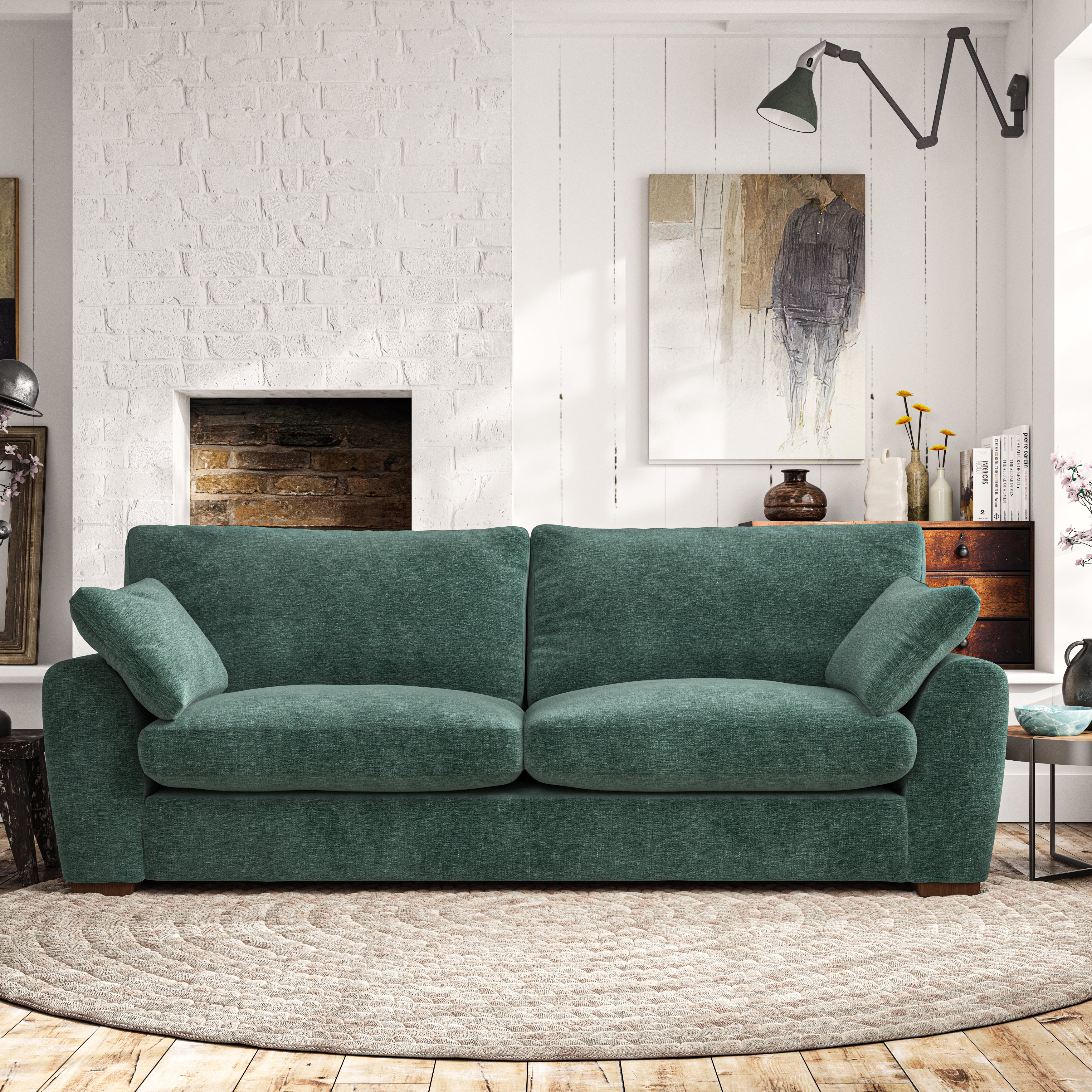 Madison 4 Seater Sofa Luxury Chenille Pacific