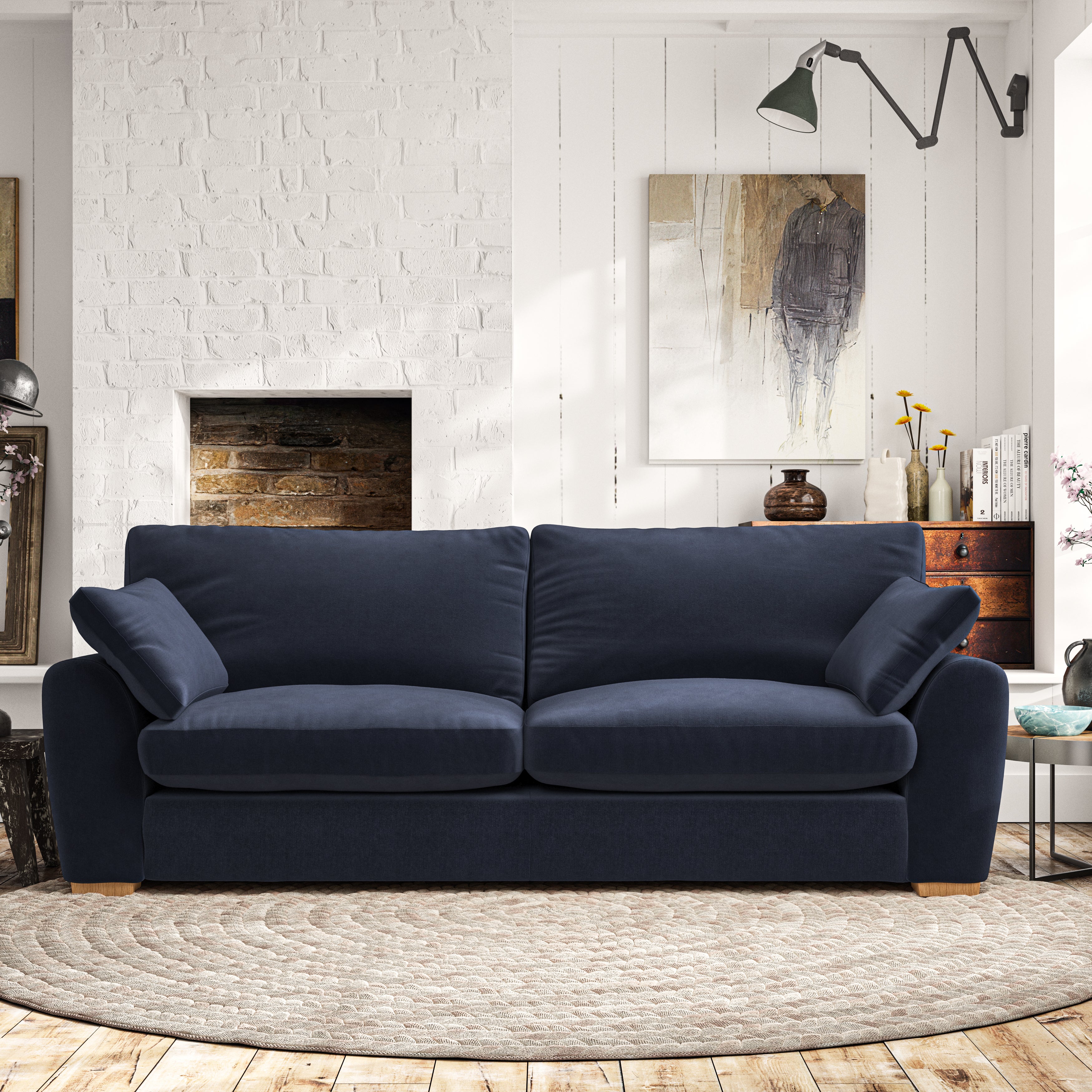 Madison 4 Seater Sofa House Velvet Luxe Navy