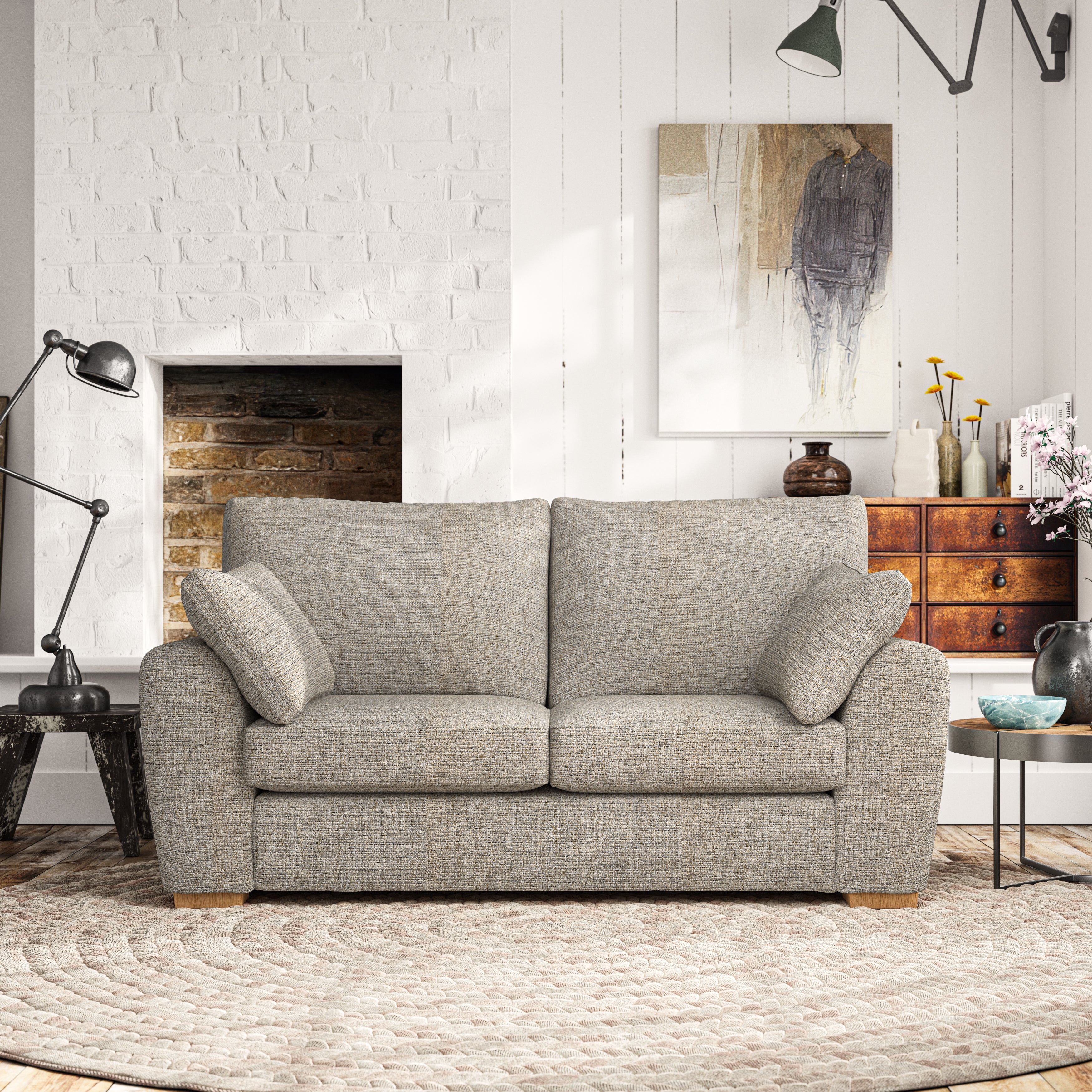 Madison Large 2 Seater Sofa Chunky Weave Natural