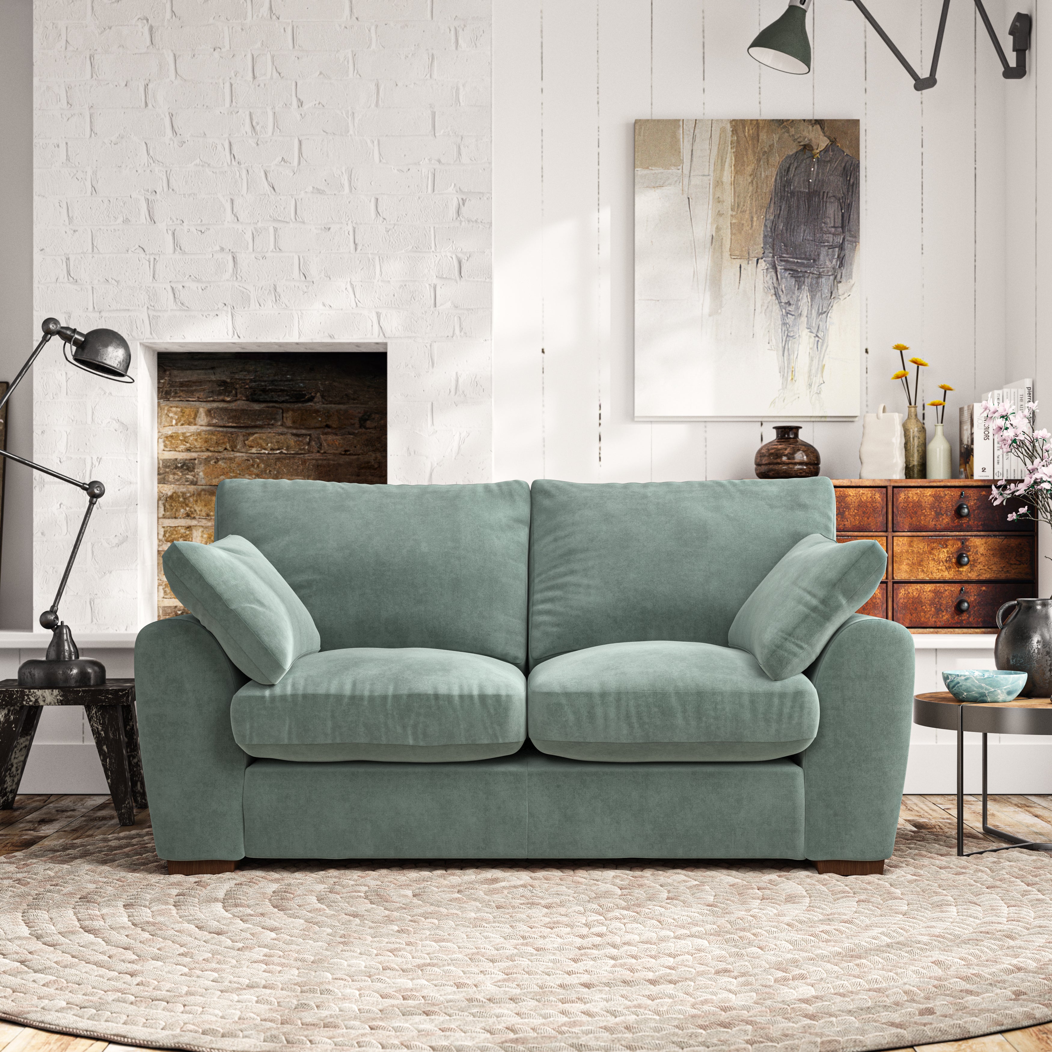 Madison Large 2 Seater Sofa Luxury Velvet Lilypad