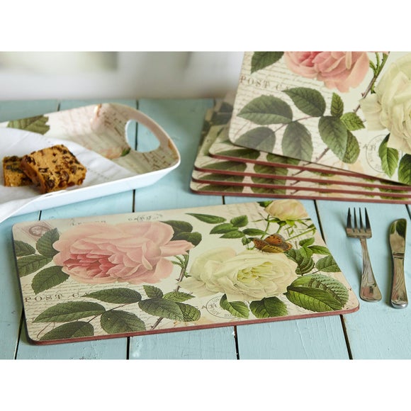 View Creative Tops Set Of 6 Rose Garden Green Wooden Placemats View Creative Tops Set Of 6 Rose Garden Green Wooden Placemats