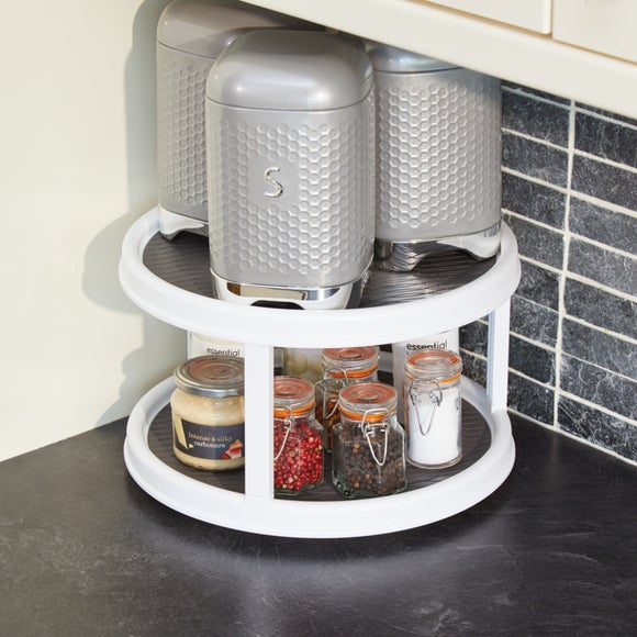 View 2-tier Lazy Susan Rotating Cupboard Organiser View 2-tier Lazy Susan Rotating Cupboard Organiser