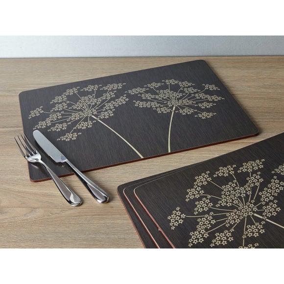 View Creative Tops Set Of 4 Leaf Silhouette Black & White Wooden Placemats View Creative Tops Set Of 4 Leaf Silhouette Black & White Wooden Placemats