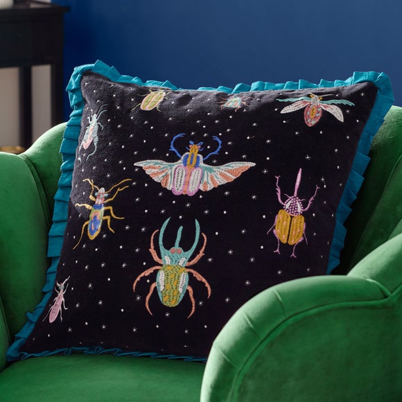 Click to view product details and reviews for Darkling Beetles Frilled Square Cushion.