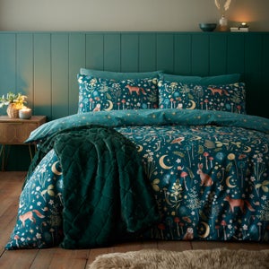 Catherine Lansfield Enchanted Twilight Animals Reversible Duvet Cover & Pillowcase Set