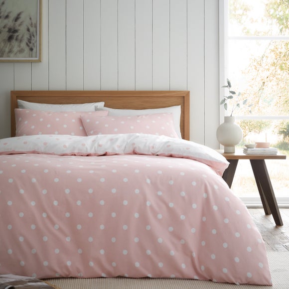 Click to view product details and reviews for Catherine Lansfield Brushed Cotton Polka Dot Duvet Cover And Pillowcase Set.
