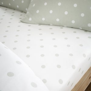 Catherine Lansfield Polka Dot 100 Brushed Cotton Fitted Sheet