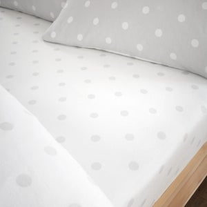 Catherine Lansfield Polka Dot 100 Brushed Cotton Fitted Sheet