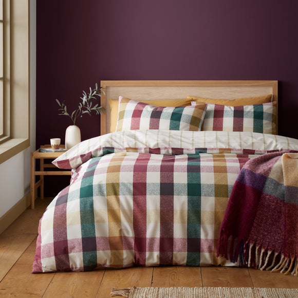 Catherine Lansfield Autumn Check Duvet Cover And Pillowcase Set