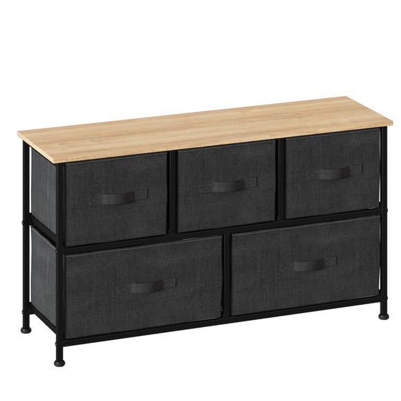Click to view product details and reviews for Tissa Low Grey 5 Drawer Storage Unit.