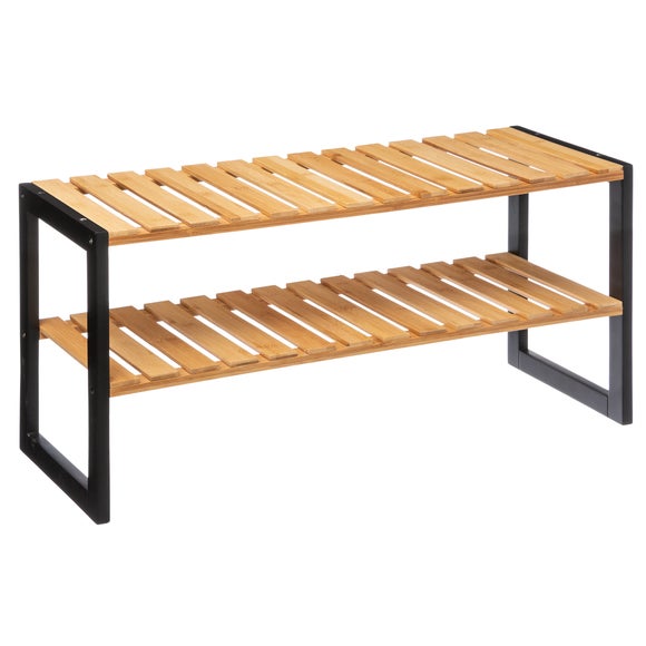 Stacking Bamboo 6 Pair Shoe Storage Rack Dunelm