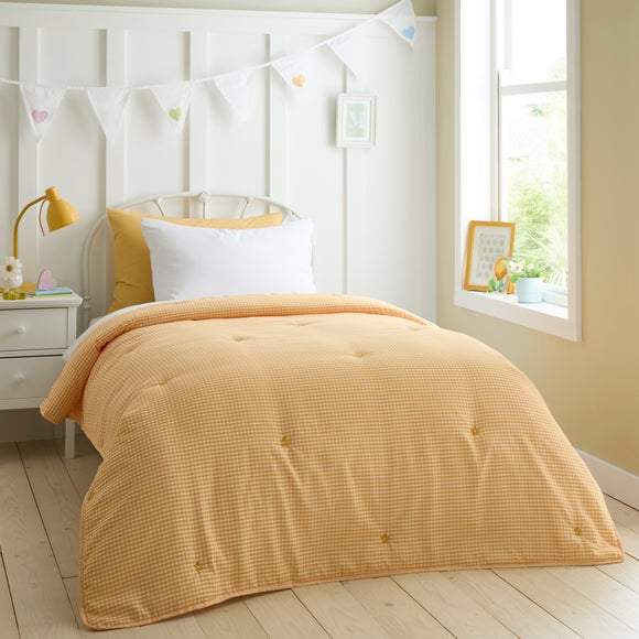 Yellow Gingham Bedspread