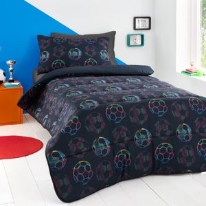Bright Football 7.5 Tog Single Coverless Duvet And Pillowcase Set