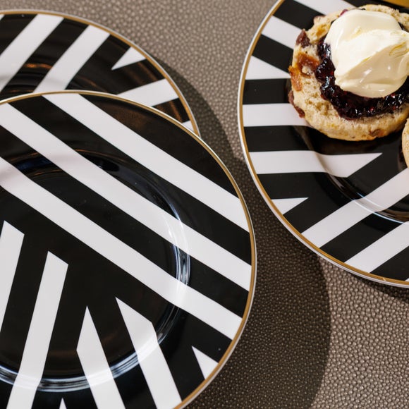 View Mikasa Luxe Deco Stripe Set Of 4 Side Plates View Mikasa Luxe Deco Stripe Set Of 4 Side Plates