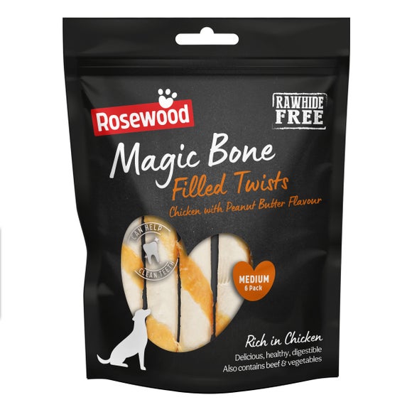 Click to view product details and reviews for Rosewood Pack Of 6 Chicken Magic Bone Twists 195g.