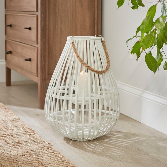 Oceanscape Woven White Bamboo Lantern