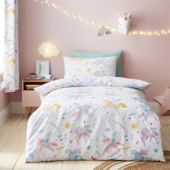 Celestial Unicorn Reversible Polycotton Duvet Cover Pillowcase Set