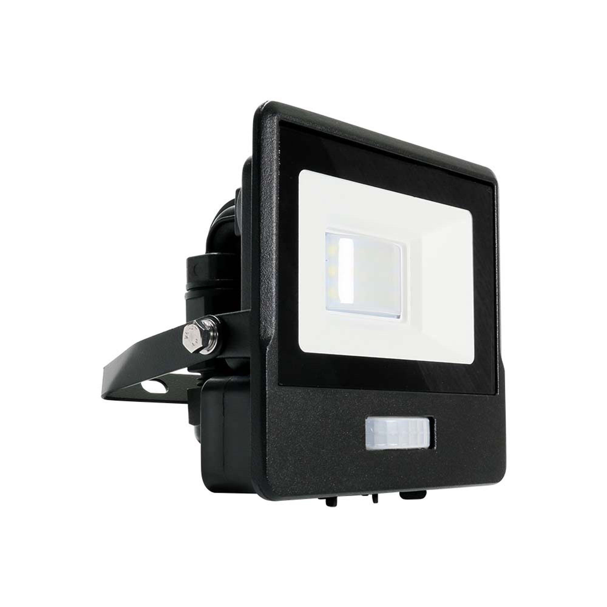 V Tac 10w Led Floodlight Outdoor Pir Sensor Wall Light Black