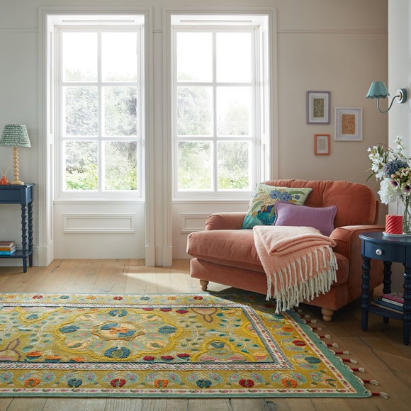 View Rani Embroidered Floral Rug View Rani Embroidered Floral Rug