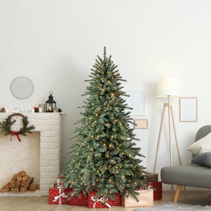 6ft Pre-lit 350 Led Indiana Spruce Christmas Tree