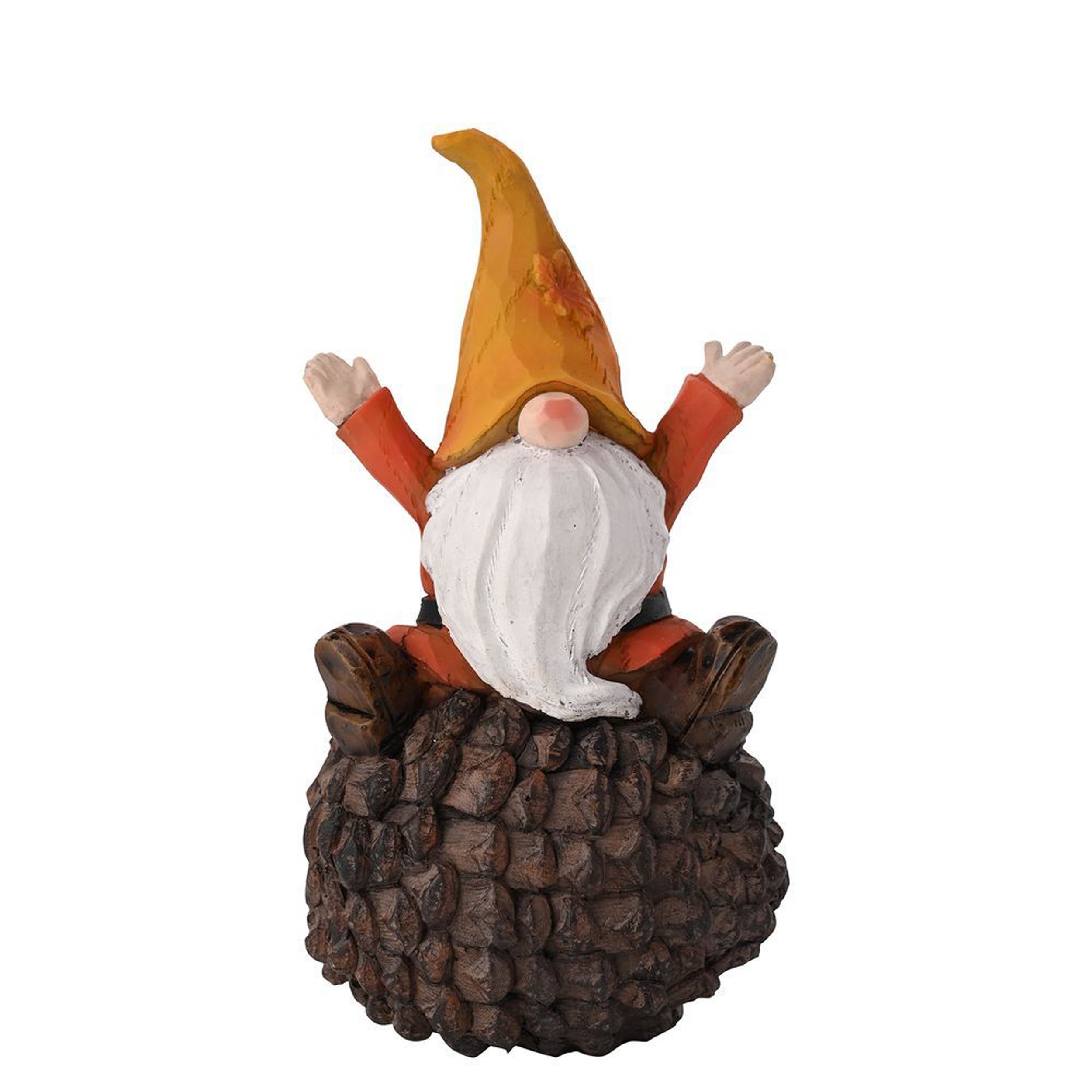 Autumn Gnome Sat On Pinecone Ornament Brown