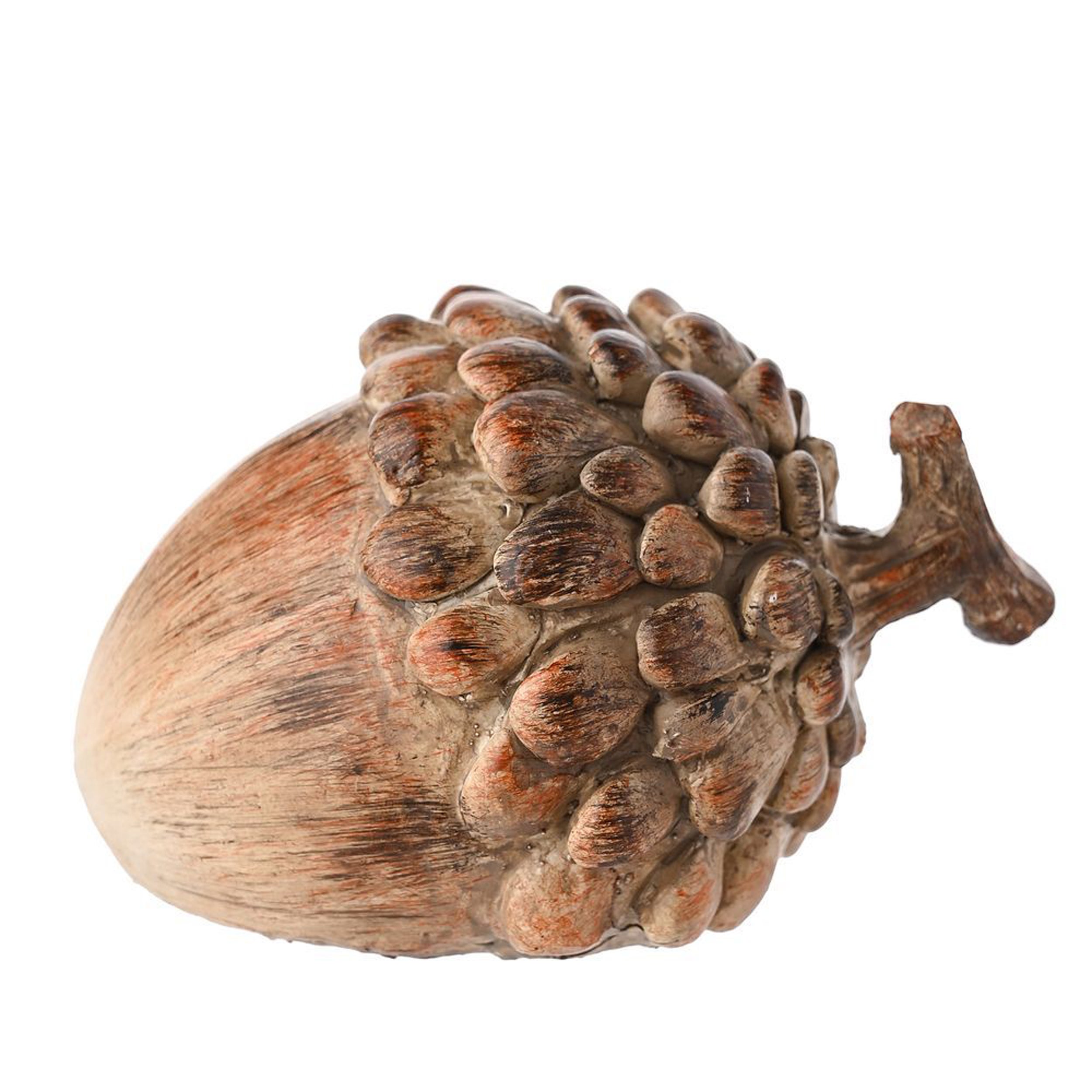 Wood Effect Resin Acorn Ornament Brown