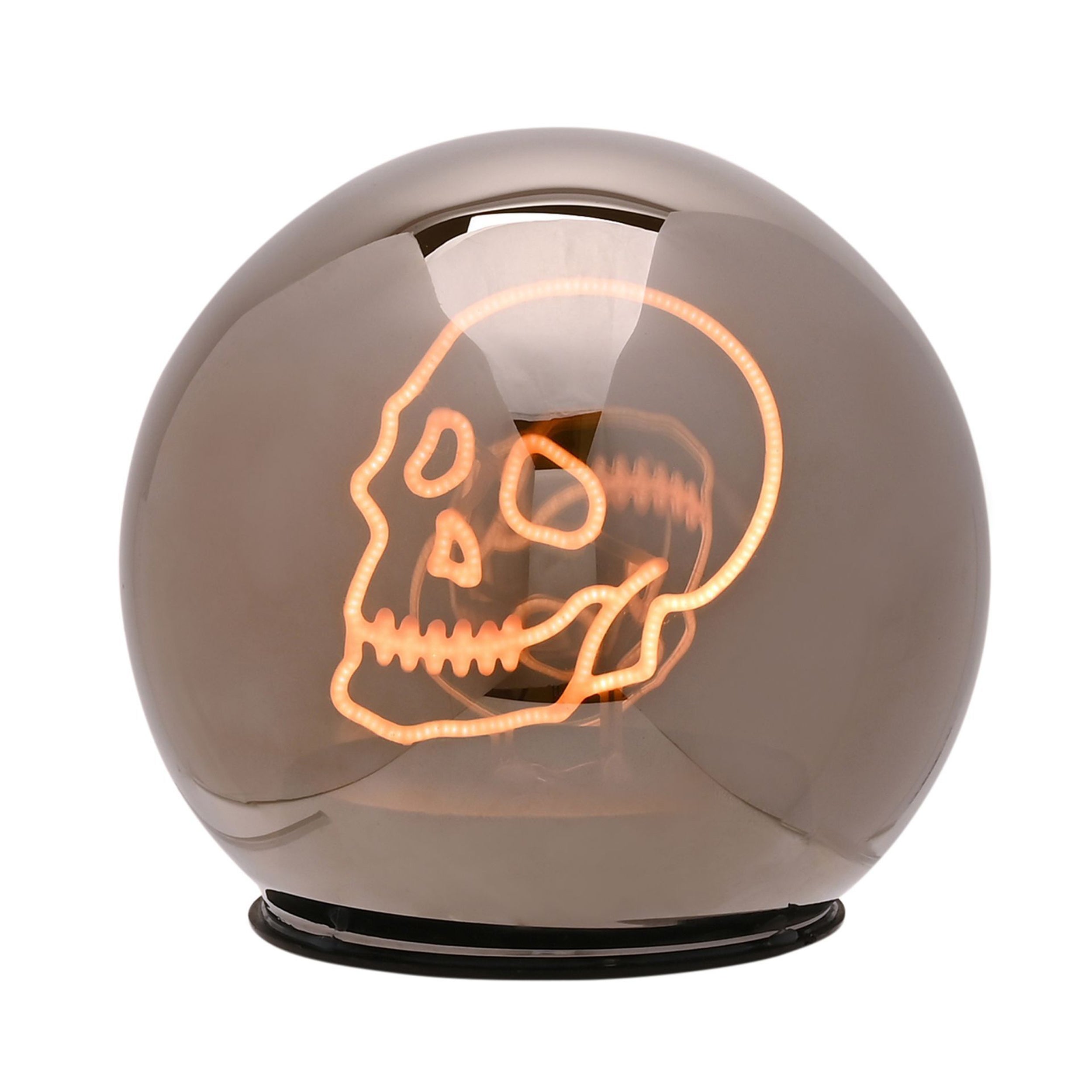 Photos - Desk Lamp Grey Skull Round LED Light Grey