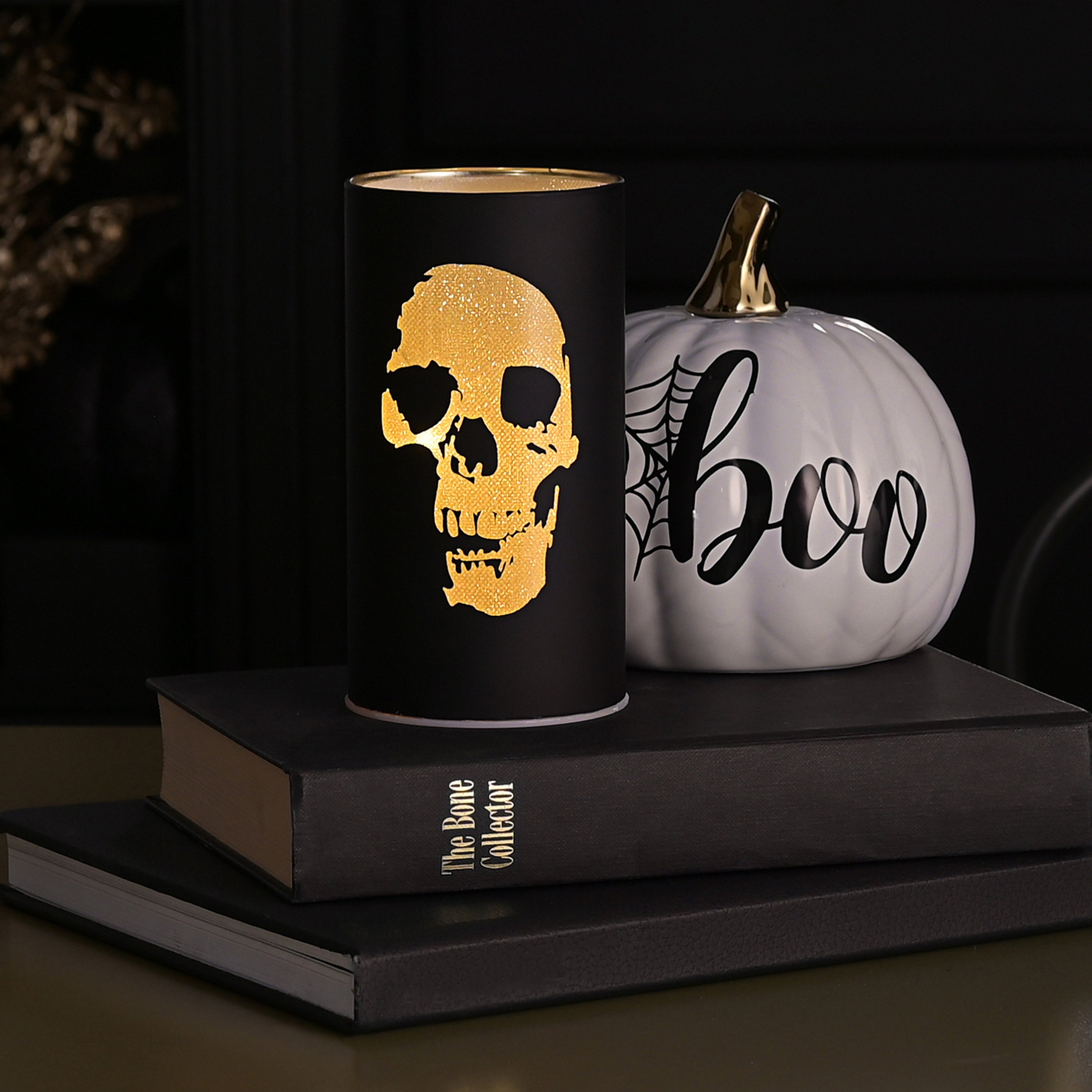 Photos - Desk Lamp Skull Silhouette LED Light Black