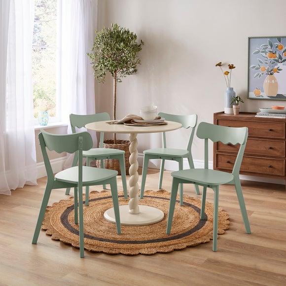 Fifi 4 Seater Round Dining Table Pine Wood