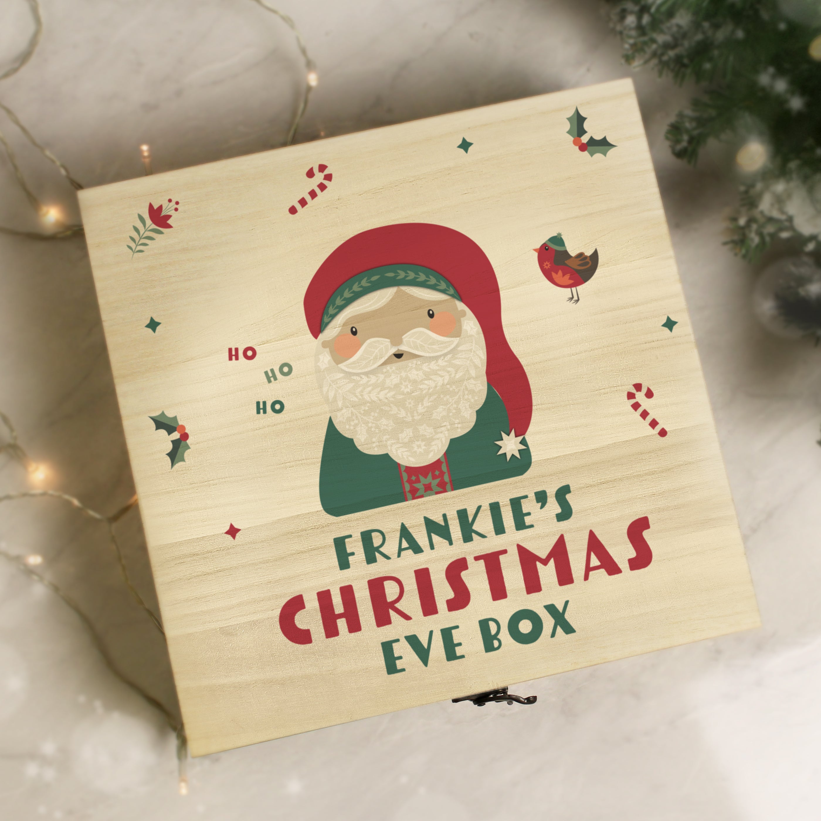 Personalised Santa Wooden Christmas Eve Box