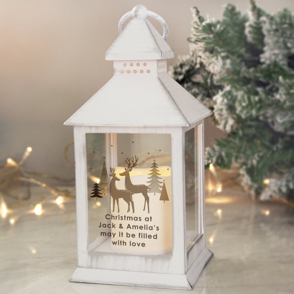 Personalised Starlight Christmas Stag Lantern Dunelm