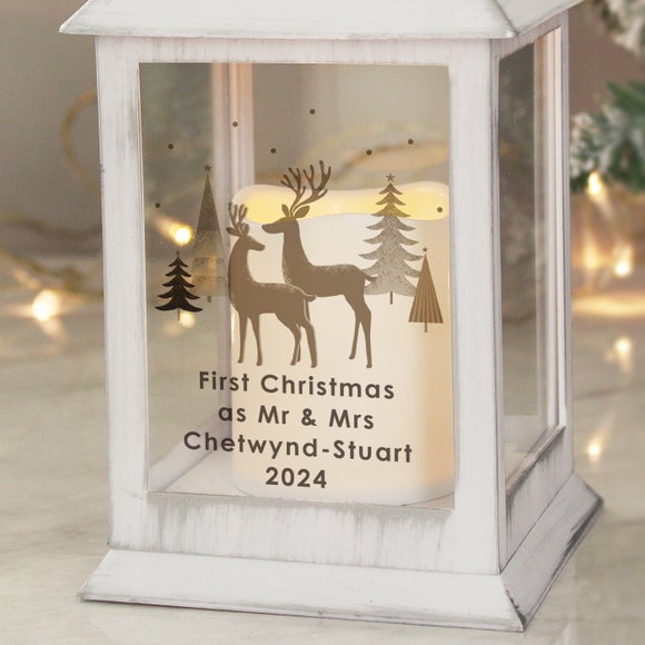 Personalised Starlight Christmas Stag Lantern Dunelm