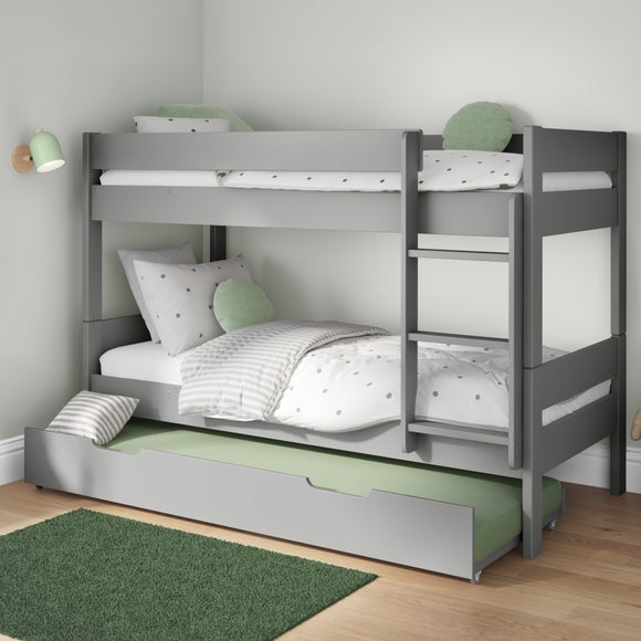 Compact Wooden Bunk Bed With Open Trundle