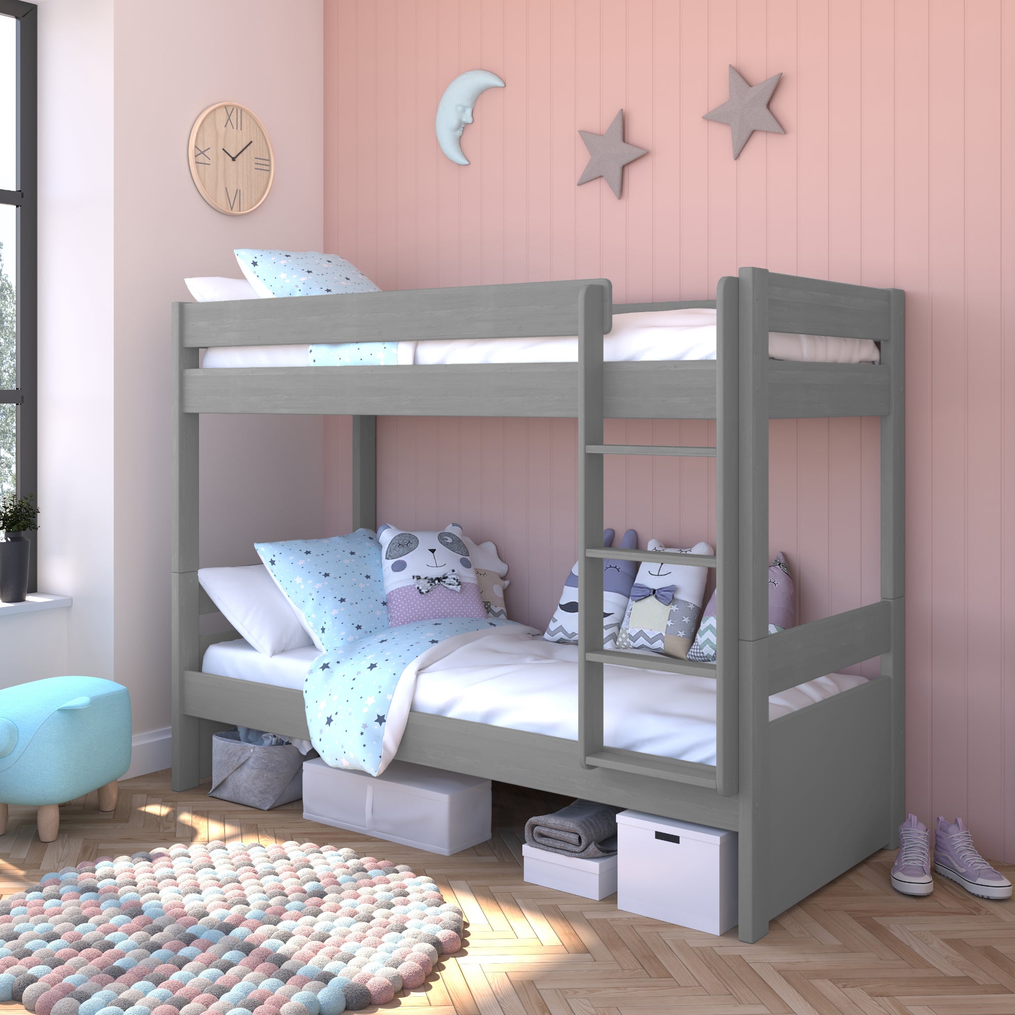 Stompa Uno Bunk Bed Pine Grey