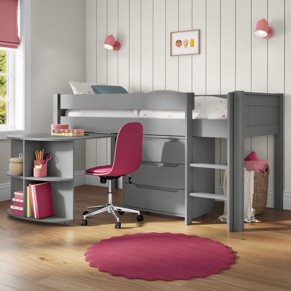 Classic Midsleeper With Pull Out Desk And 3 Drawer Chest