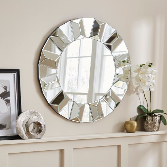 3d Geometric Edge Round Wall Mirror