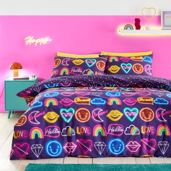 Click to view product details and reviews for Neon Reversible Duvet Cover And Pillowcase Set.