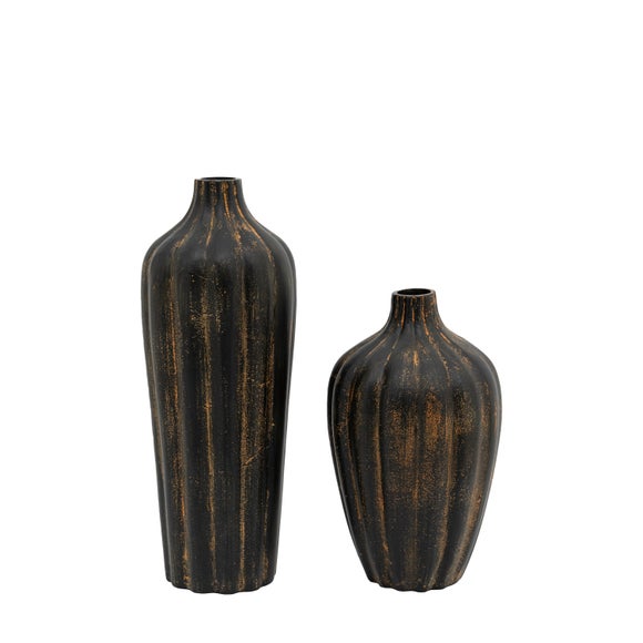 View Set Of 2 Kairo Metal Vases View Set Of 2 Kairo Metal Vases