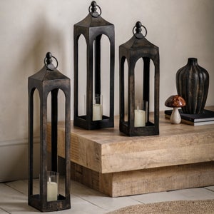 Cedar & Sage Kairo Black Lantern Candle Holder