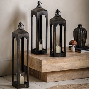 Cedar & Sage Kairo Black Lantern Candle Holder