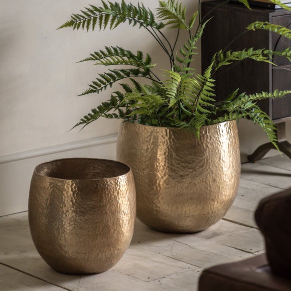 Set Of 2 Neroli Metal Plant Pots